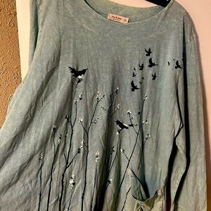 NWT X-Large mint green Jess and jan 3/4 sleeve cotton women’s blouse